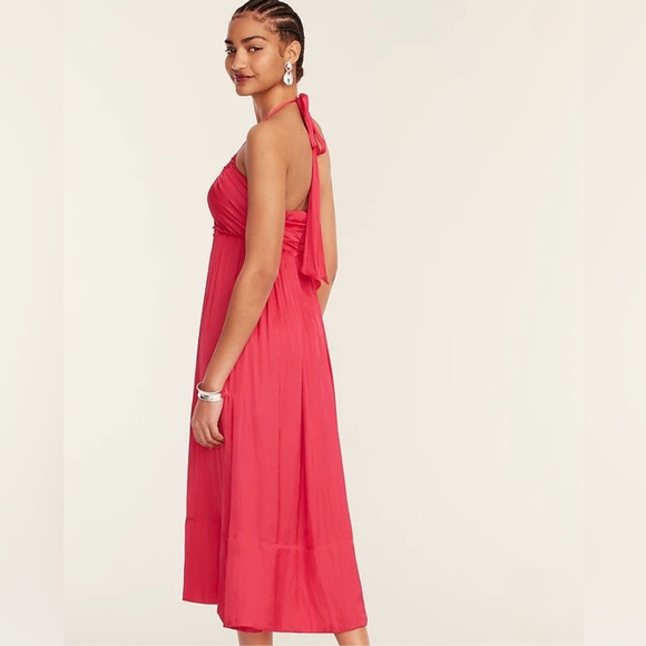 ELEGANT NWT J. Crew Satin Deep Blue Cutout Dress from Recycled Materials Sz 6 - Picture 4 of 7